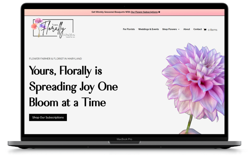 Website Design for Small Floral Business in Frederick Maryland
